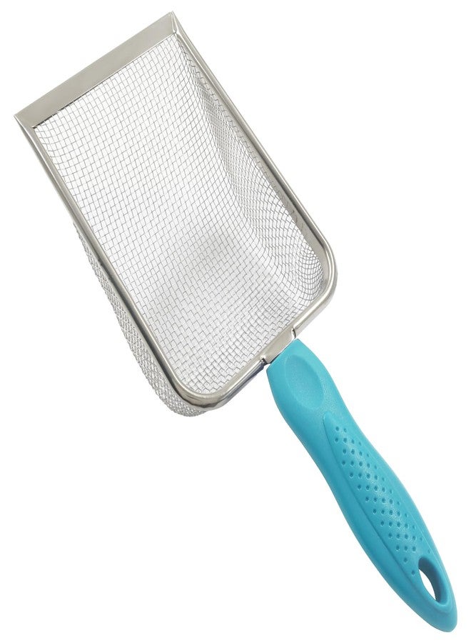 Murtenze Stainless Steel Cat Litter Scoop, Non-Stick Coated Metal Fine Sand Litter Scoop, Mesh Shovel for Reptile Kitten Pooper (Blue, 2mm mesh) - Image 2